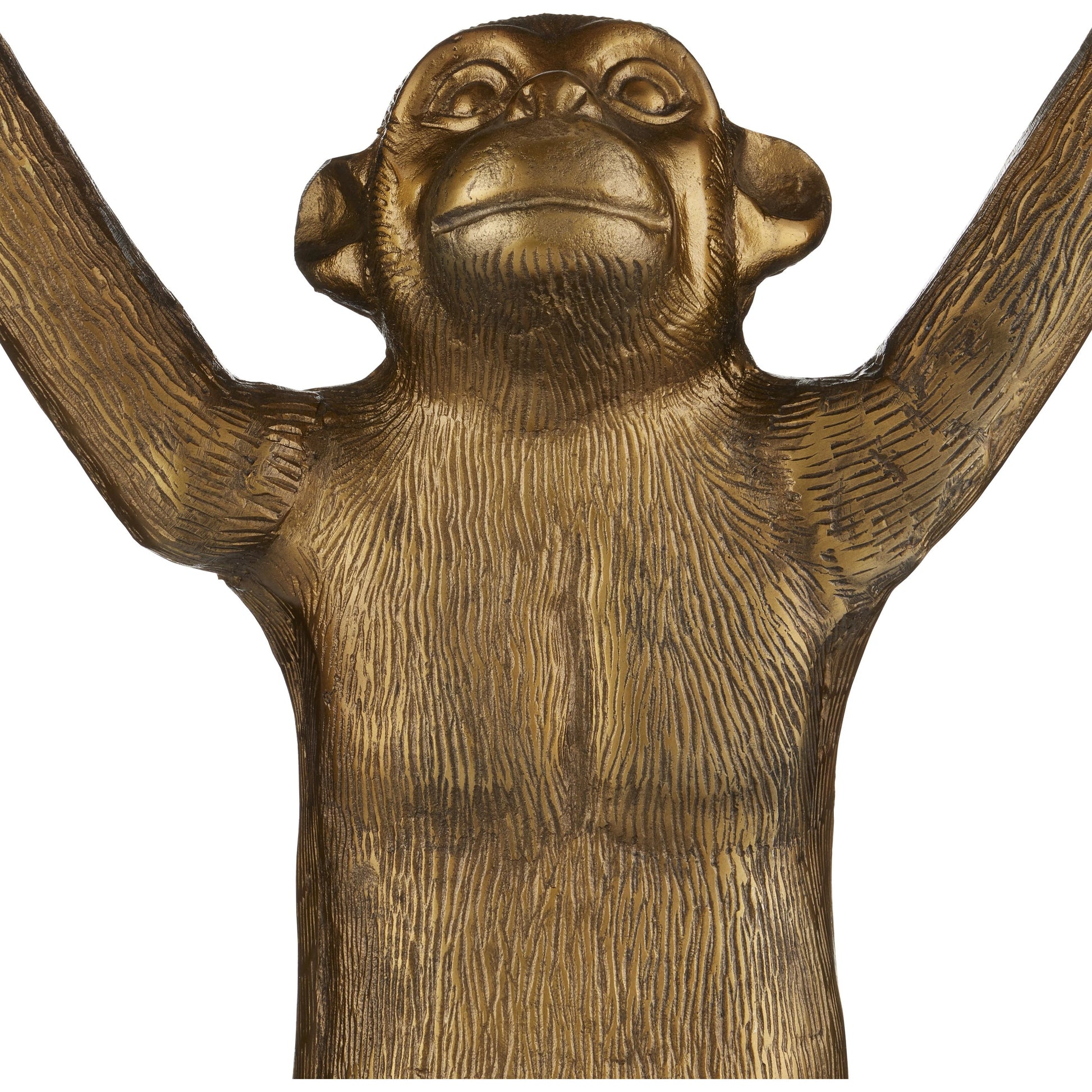 Abu Planter by Currey and Company in antique gold. Made from cast aluminum in a modern style.