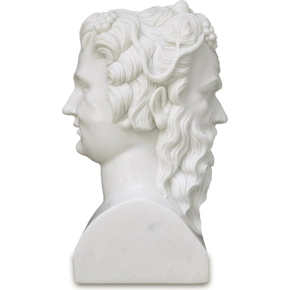 Hector Marble Bust Sculpture by Currey and Company in white. Made from marble in a traditional style.