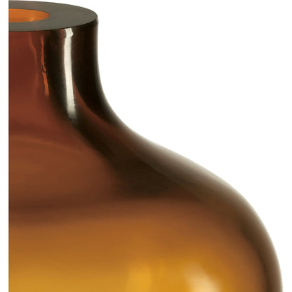 Gold Peking Maiping Vase by Currey and Company in amber. Made from glass in a modern style.