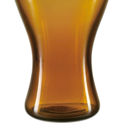 Gold Peking Maiping Vase by Currey and Company in amber. Made from glass in a modern style.