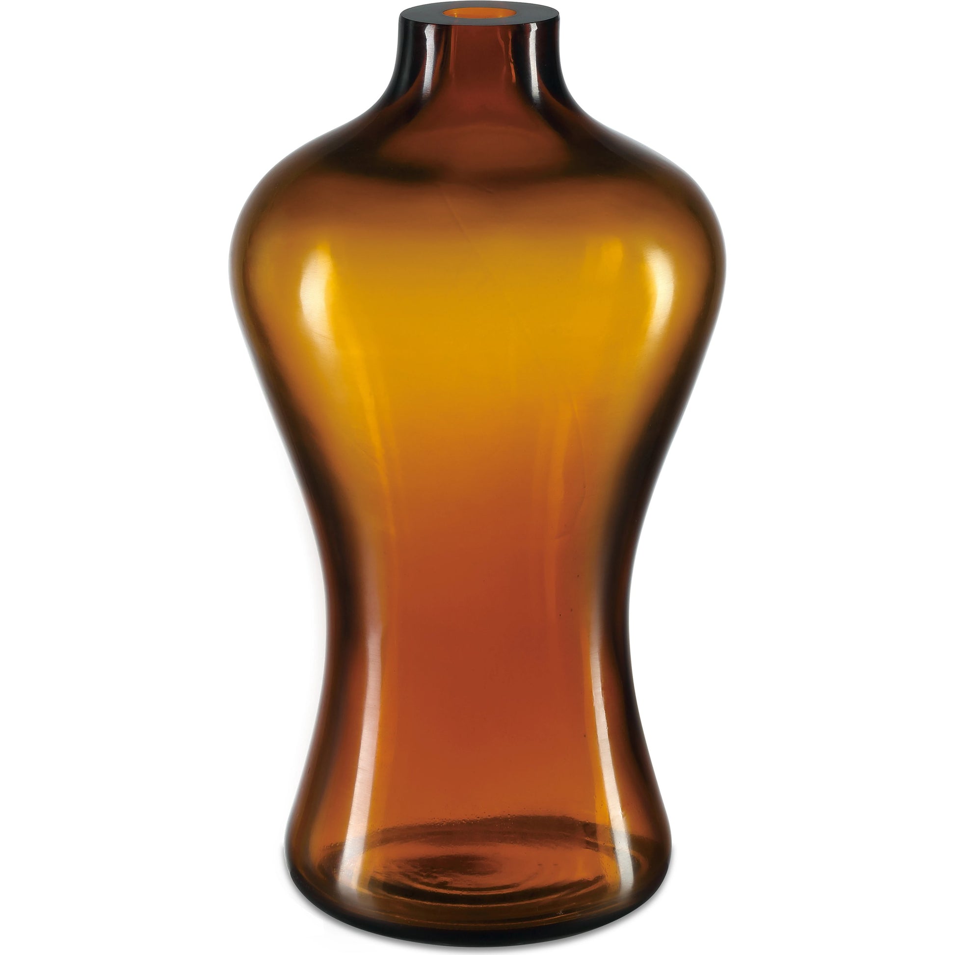 Gold Peking Maiping Vase by Currey and Company in amber. Made from glass in a modern style.