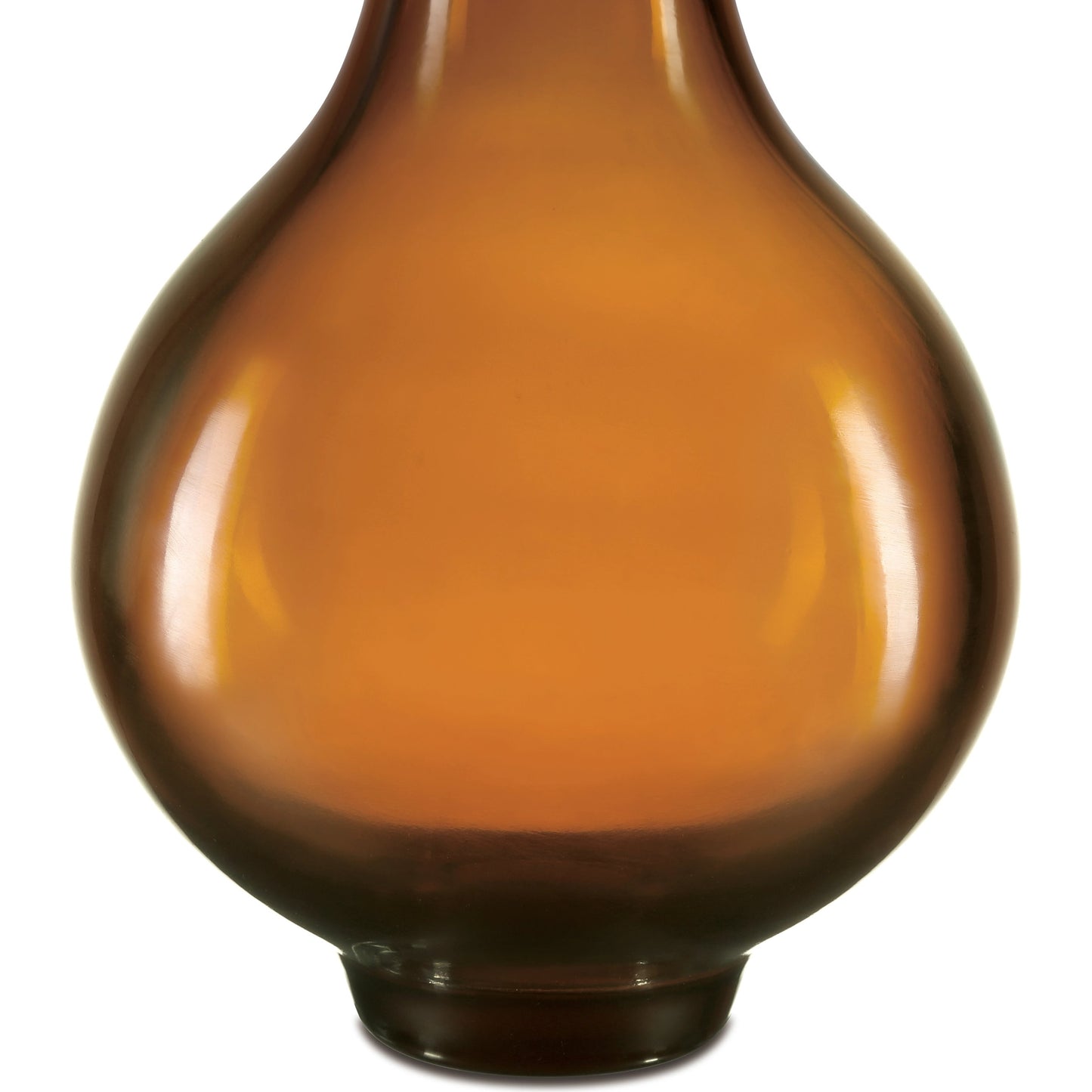 003 SI-2007759 | Closeup | Gold Peking Long Neck Vase by Currey and Company in amber. Made from glass in a modern style.