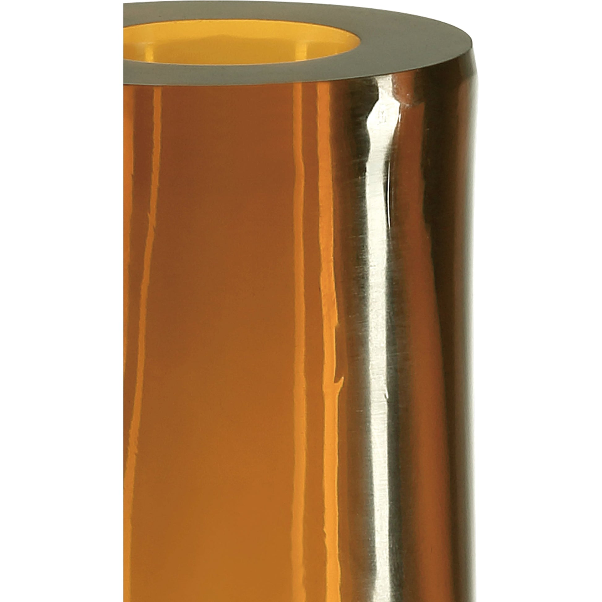 Gold Peking Long Neck Vase by Currey and Company in amber. Made from glass in a modern style.
