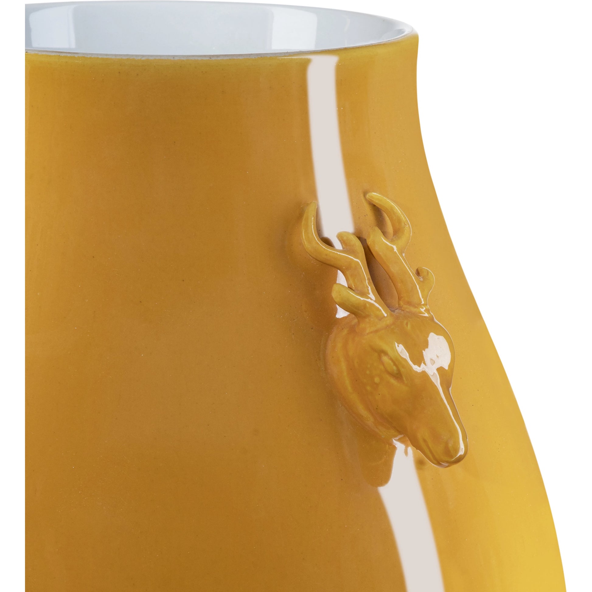 Deer Ears Vase by Currey and Company in imperial green. Made from porcelain in a modern style.