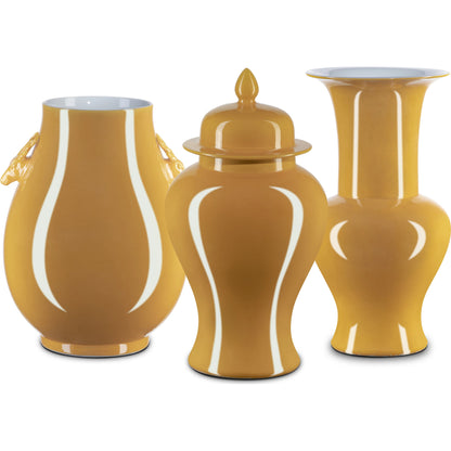 Deer Ears Vase by Currey and Company in imperial green. Made from porcelain in a modern style.