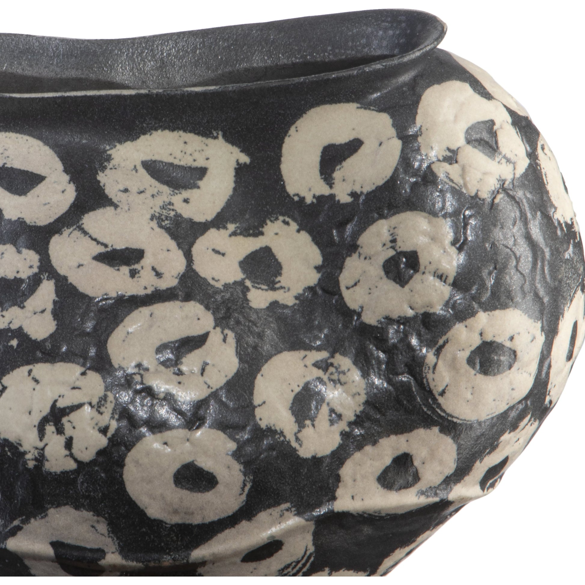Japonesque Bowl by Currey and Company in black, light mud. Made from porcelain in a modern style.