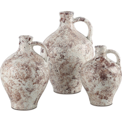 Marne Demijohn Set by Currey and Company in brown, off white. Made from terracotta in a modern style.