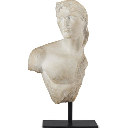 Young Royal Greek Torso by Currey and Company in aged beige, black. Made from composite, metal in a traditional style.