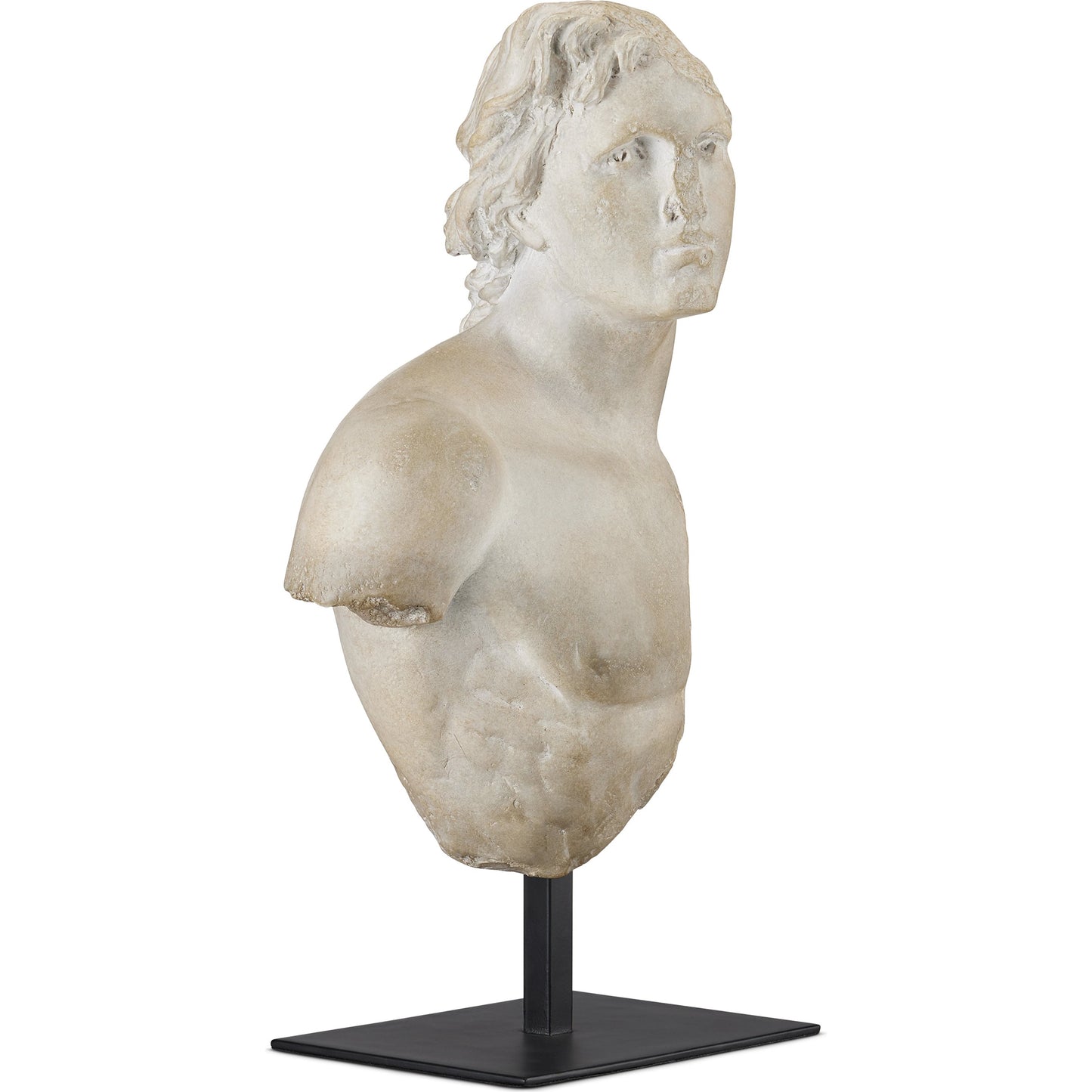 003 SI-2007909 | Additional Silo | Young Royal Greek Torso by Currey and Company in aged beige, black. Made from composite, metal in a traditional style.