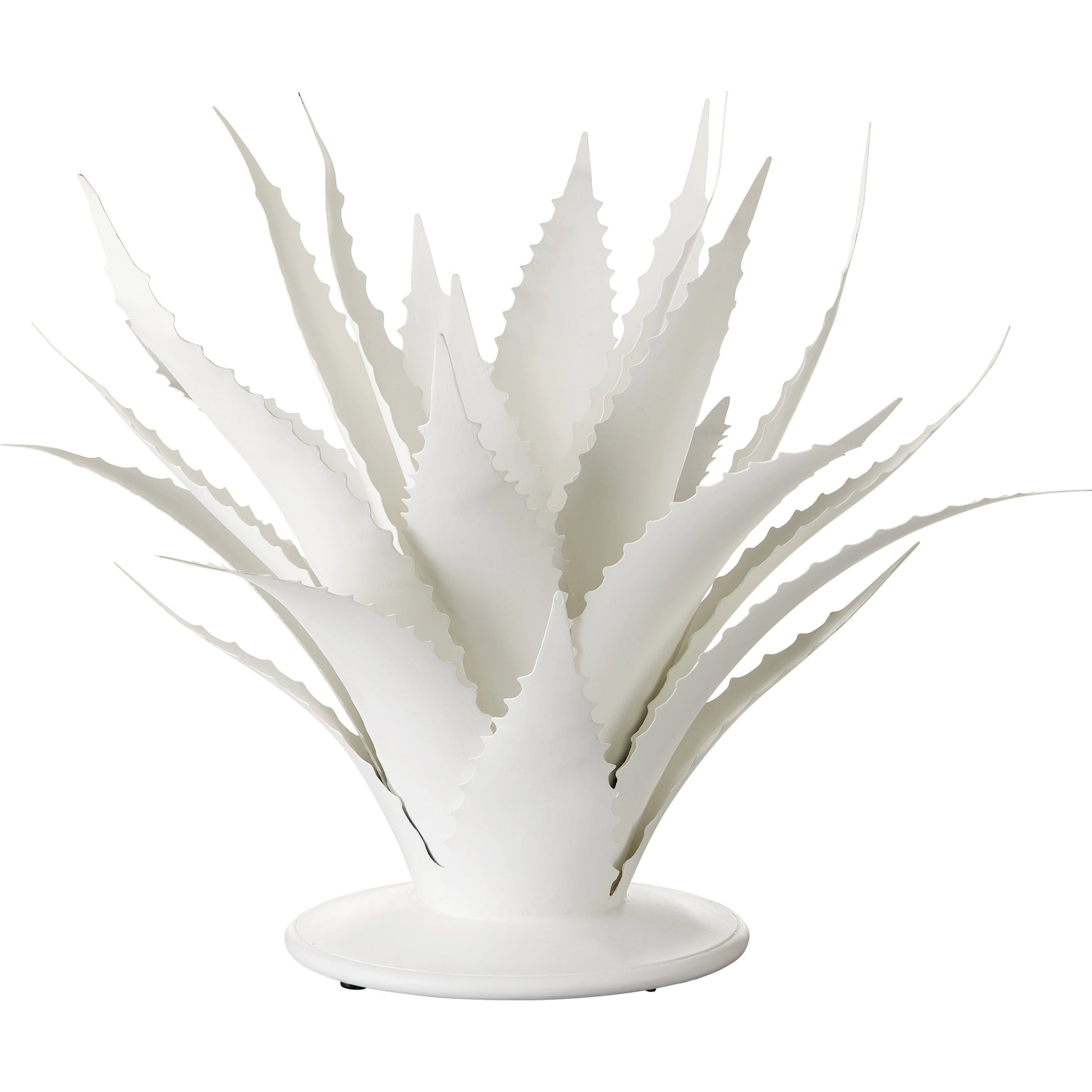 Agave Object by Currey and Company in gesso white. Made from wrought iron in a modern style.