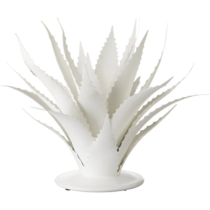 Agave Object by Currey and Company in gesso white. Made from wrought iron in a modern style.
