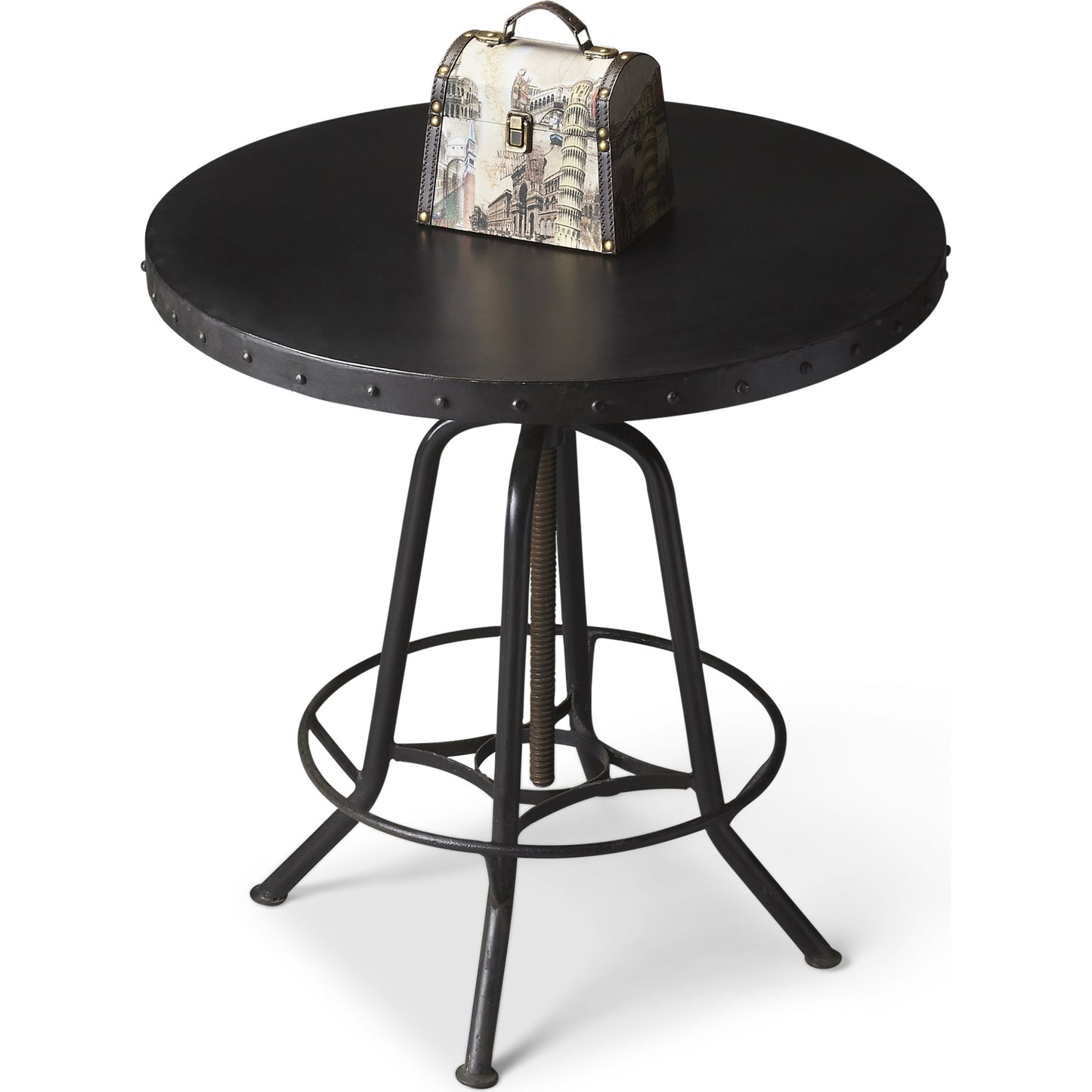 002 O-BUTLER-1200025 | Additional Silo | EngleWood Hall Pub Table by Butler Specialty Company in black and metalworks. Made from iron: 100% in a modern style.