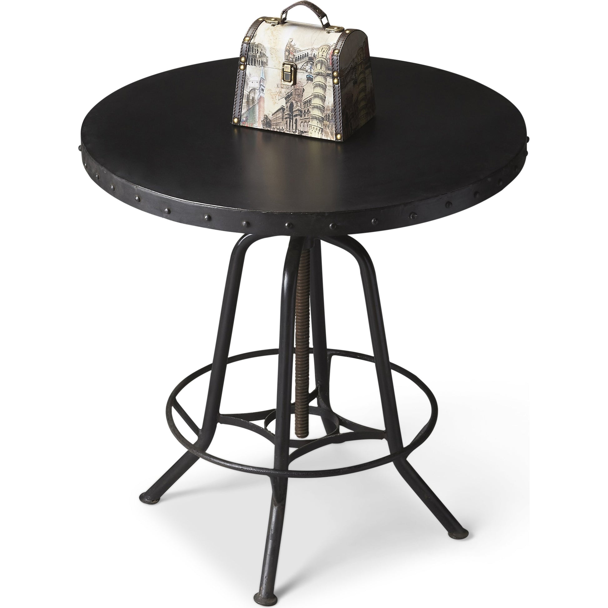 EngleWood Hall Pub Table by Butler Specialty Company in black and metalworks. Made from iron: 100% in a modern style.