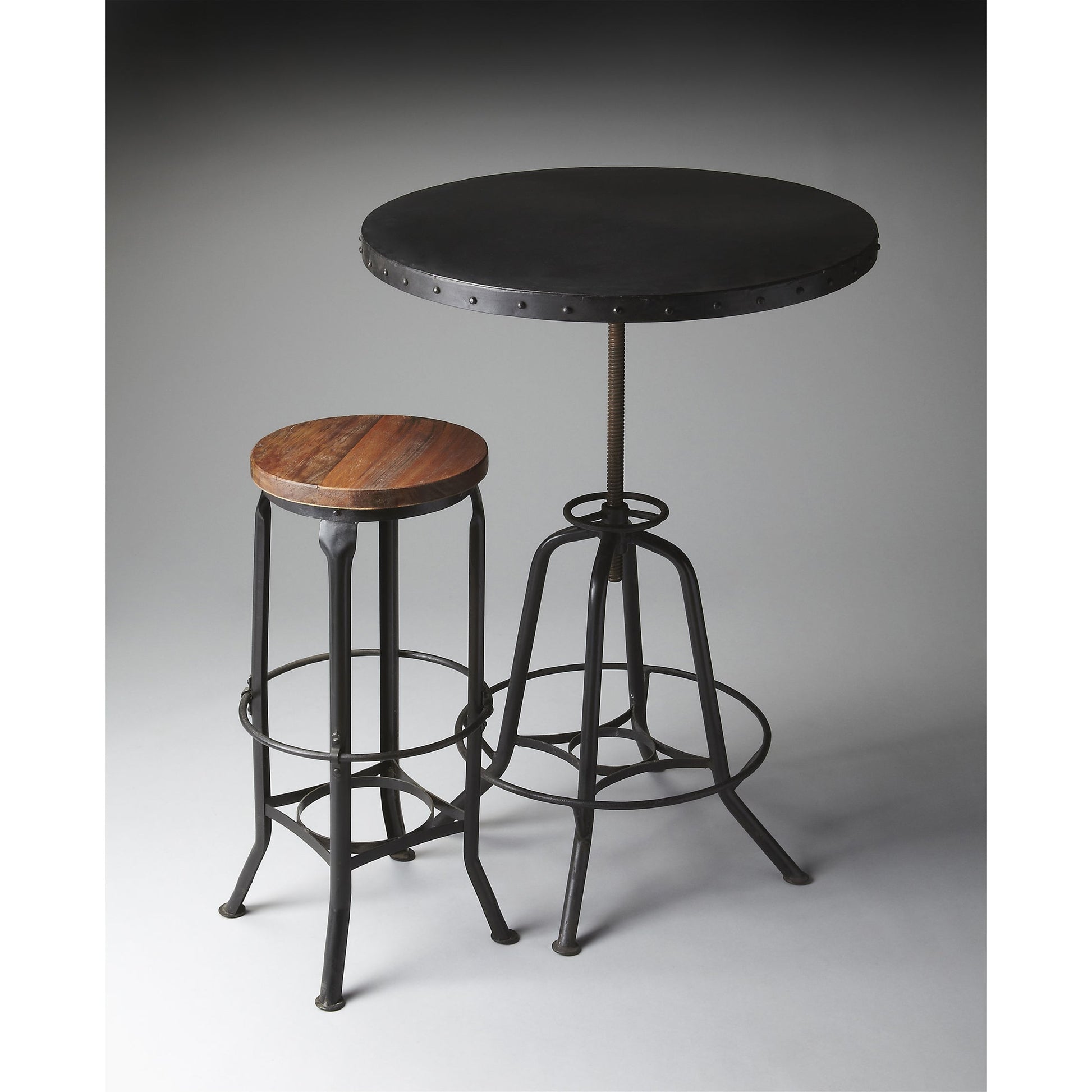 EngleWood Hall Pub Table by Butler Specialty Company in black and metalworks. Made from iron: 100% in a modern style.