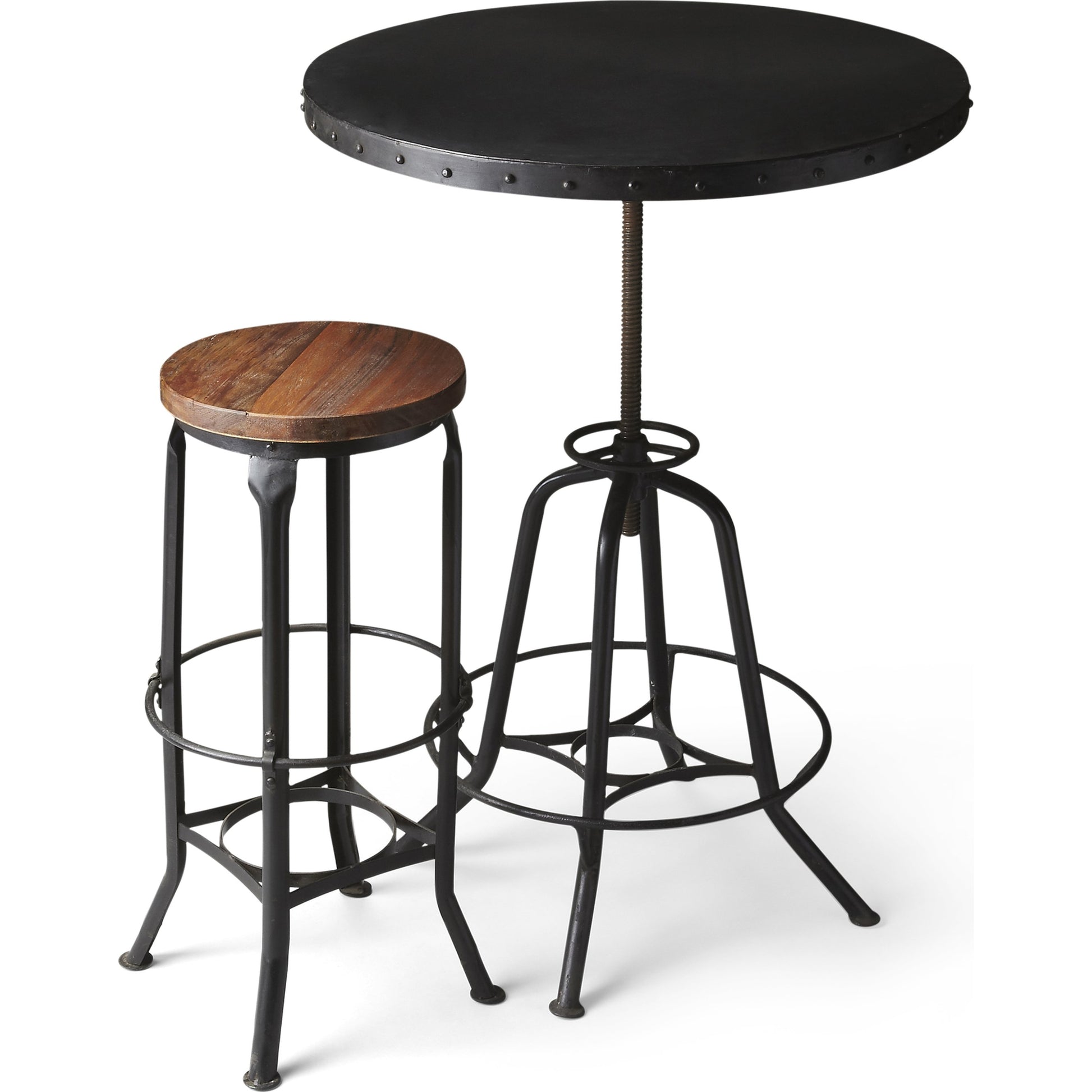 EngleWood Hall Pub Table by Butler Specialty Company in black and metalworks. Made from iron: 100% in a modern style.