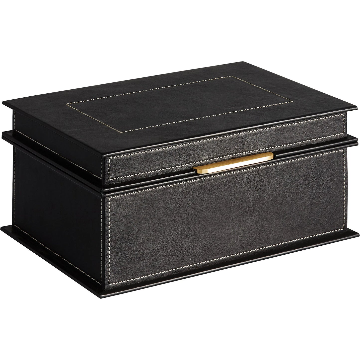 006 SI-2328612 | Primary Silo | Garcia Box by Cyan Design in black, grey, antique brass. Made from leather, brass in a modern style.