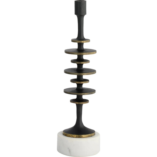 Barcelo Candleholder by Cyan Design in antique bronze, white, brass. Made from cast aluminum, marble in a unique style.