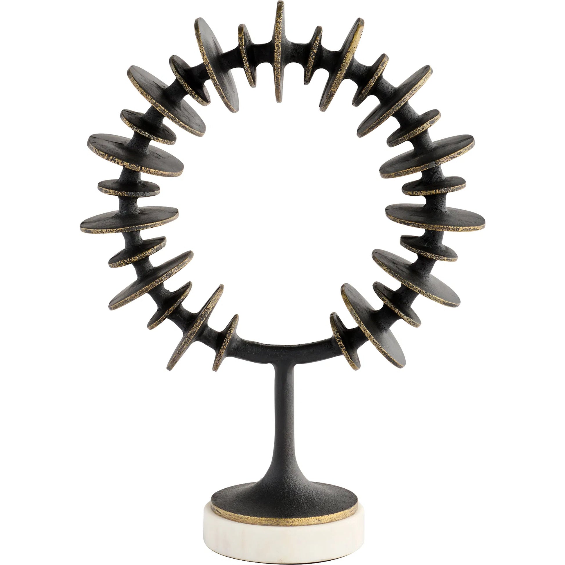 Barcelo Sculpture by Cyan Design in antique bronze, white, brass. Made from cast aluminum, marble in a modern style.