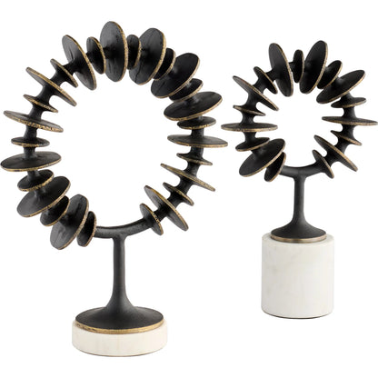 Barcelo Sculpture by Cyan Design in antique bronze, white, brass. Made from cast aluminum, marble in a modern style.