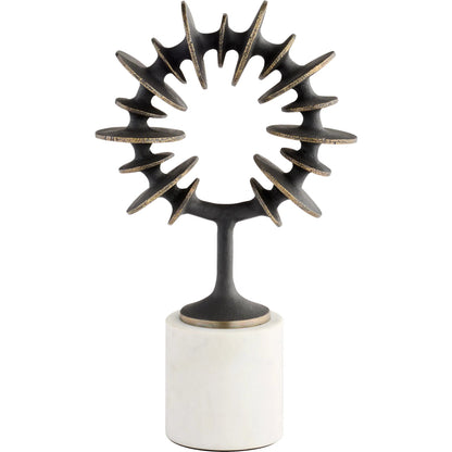 Barcelo Sculpture by Cyan Design in antique bronze, white, brass. Made from cast aluminum, marble in a modern style.