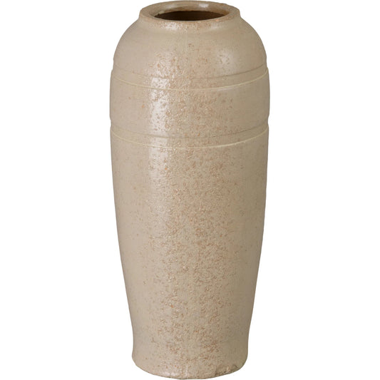 Indoor/Outdoor Vase by Emissary in distressed white and semi-glossy glaze. Made from ceramic in a unique style.