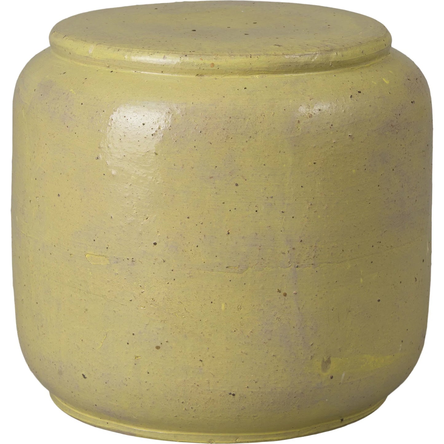 000 SI-2630504 | Primary Silo | Squat Indoor/Outdoor Stool by Emissary in yellow and semi-glossy glaze. Made from ceramic in a unique style.