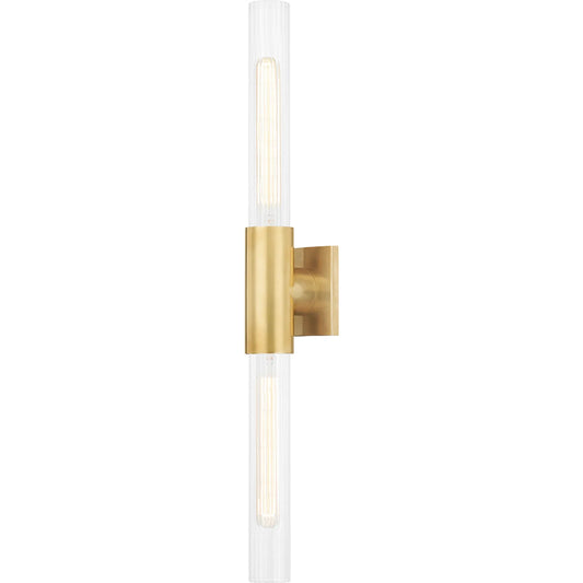 Asher 2 Light Wall Sconce by Hudson Valley. Made from brass in a modern style.