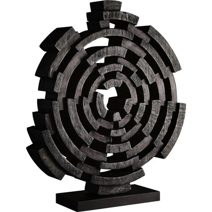 Vortex Sculpture by Cyan Design in black walnut. Made from ardu wood in a rustic style.