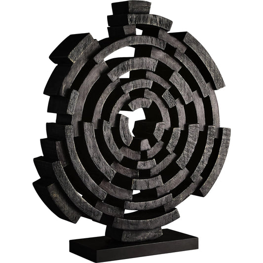 Vortex Sculpture by Cyan Design in black walnut. Made from ardu wood in a unique style.