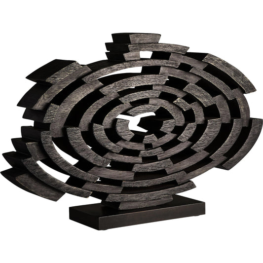 Vortex Sculpture by Cyan Design in black walnut. Made from ardu wood in a unique style.