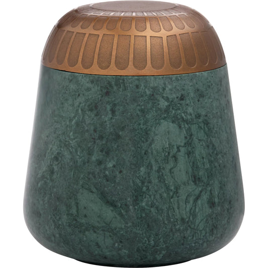 Sofia Box by Cyan Design in green forest marble, antique brass. Made from cast aluminum, marble in a unique style.