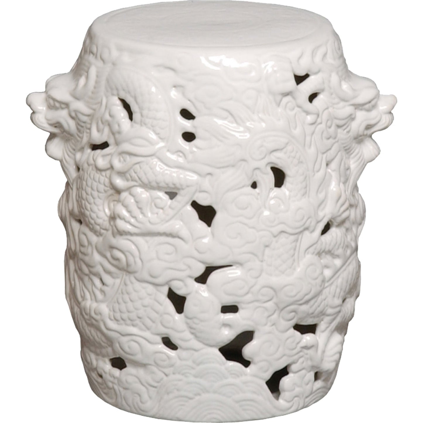 001 SR-697451 | Primary Silo | Dragon Stool by Emissary in white. Made from unique in a eclectic & global style.