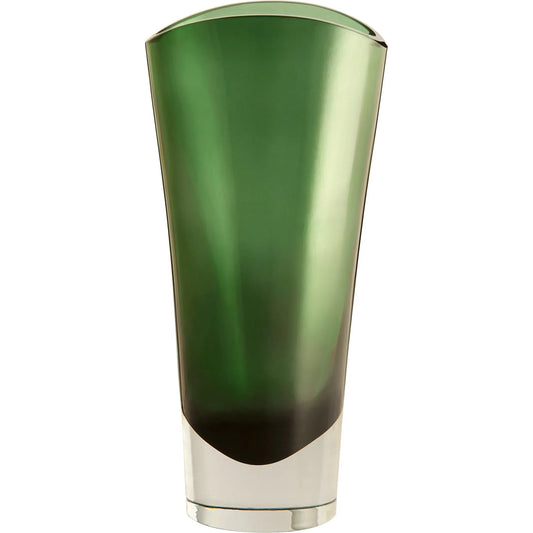 Muzo Vase by Cyan Design in emerald green, clear. Made from glass in a unique style.