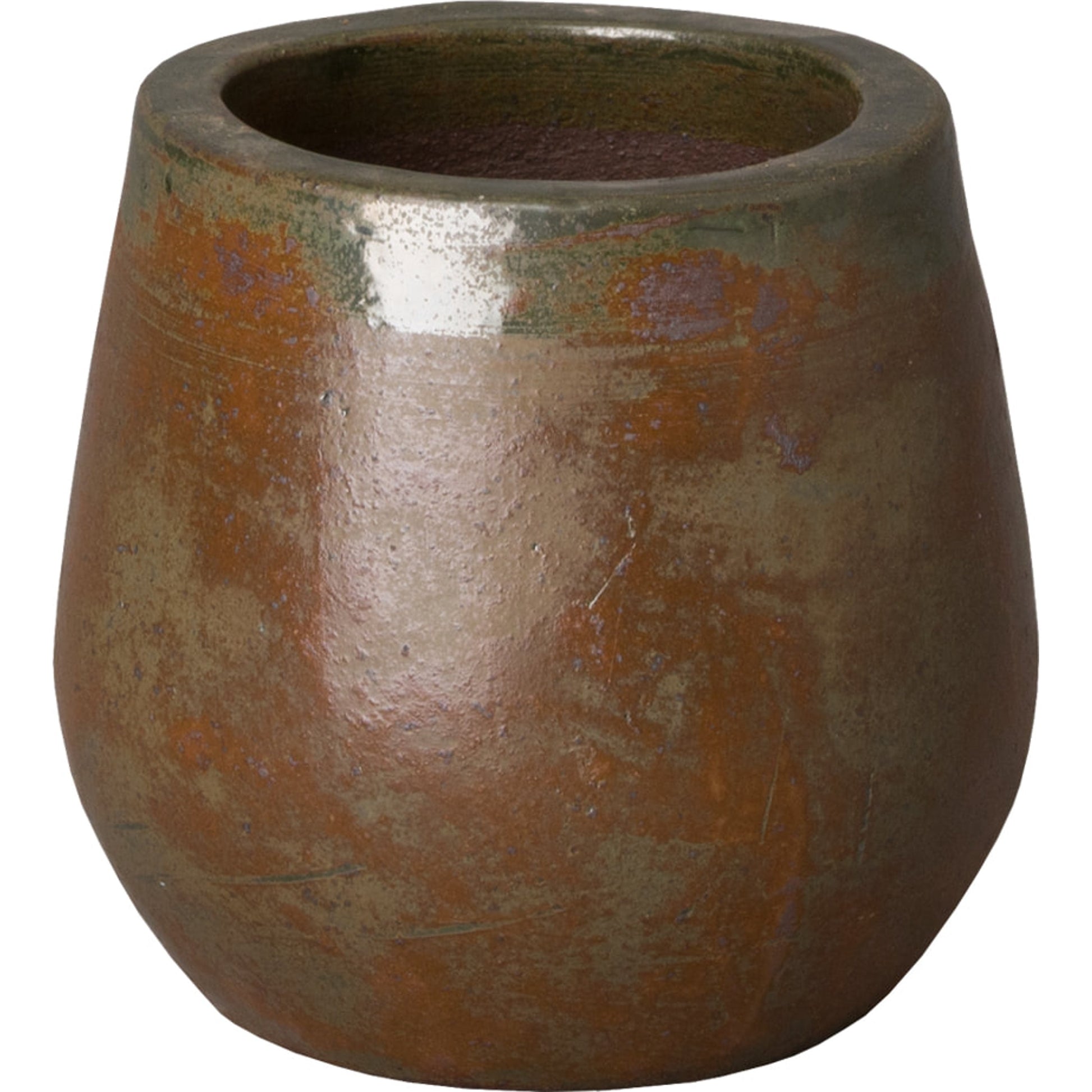 Round Planter by Emissary USA in glossy glaze. Made from ceramic in a traditional style.