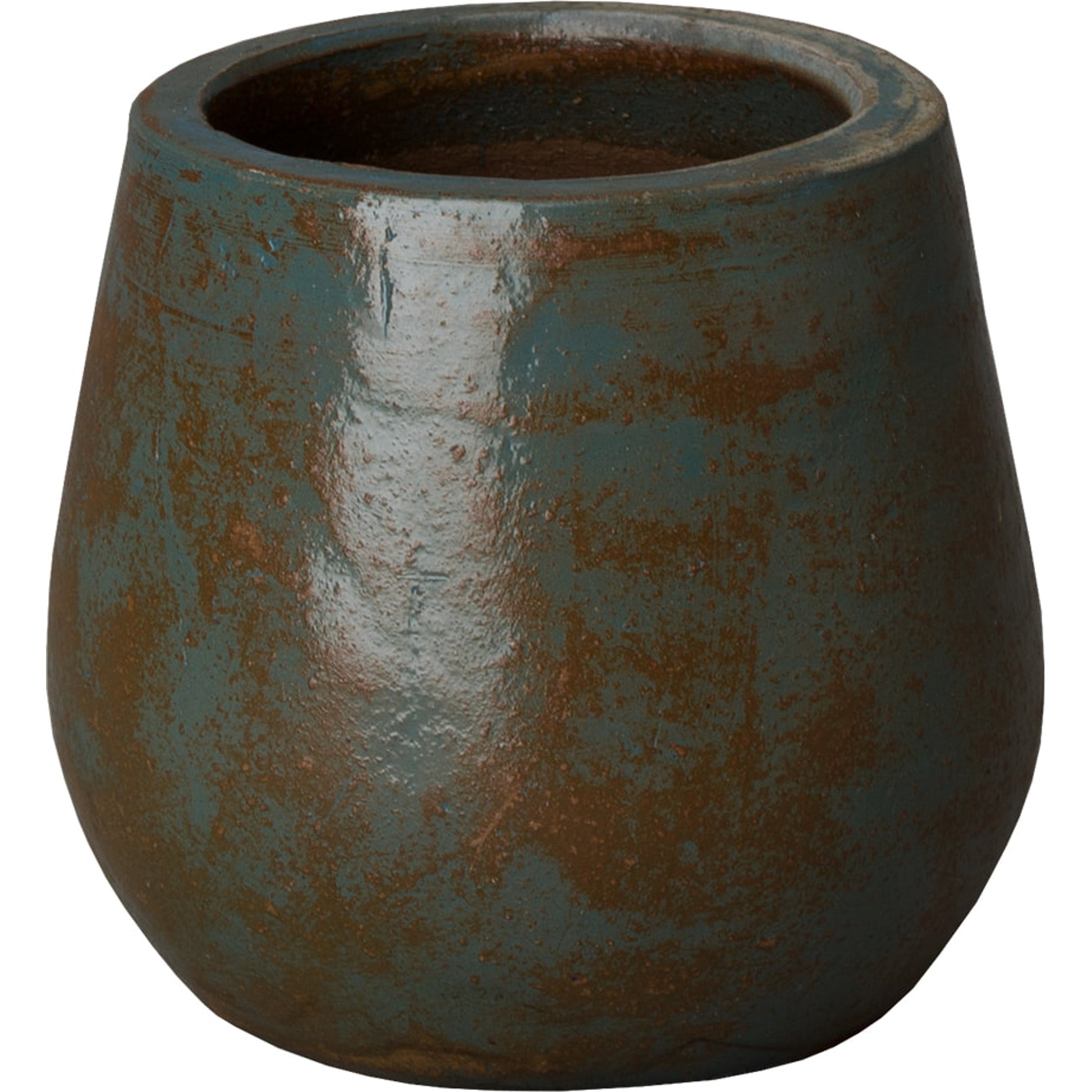 Round Planter by Emissary USA in glossy glaze. Made from ceramic in a traditional style.