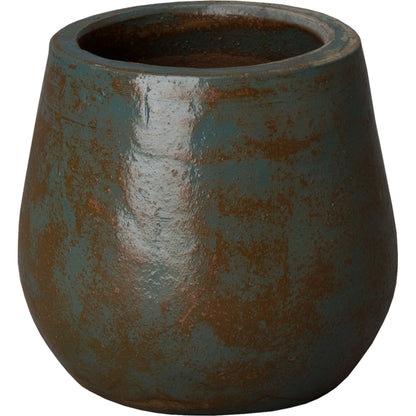 Round Planter by Emissary USA in glossy glaze. Made from ceramic in a traditional style.