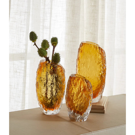 Baltic Vase by Cyan Design in amber, clear. Made from glass in a unique style.