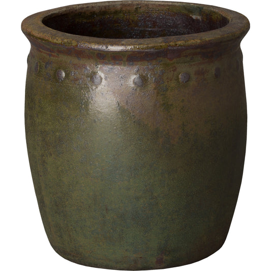 Studded Planter by Emissary USA in green wash. Made from unique in a cottage & farmhouse style.