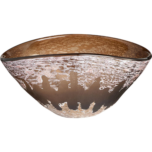 Callisto Bowl by Cyan Design in amber brown. Made from glass in a unique style.