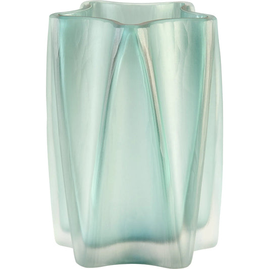 Hoku Vase by Cyan Design in green. Made from glass in a unique style.