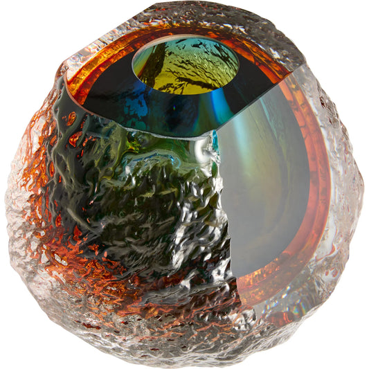 Halley Vase by Cyan Design in blue, clear, amber. Made from glass in a unique style.