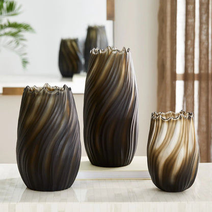 Seagrass Vase by Cyan Design in brown. Made from glass in a modern style.