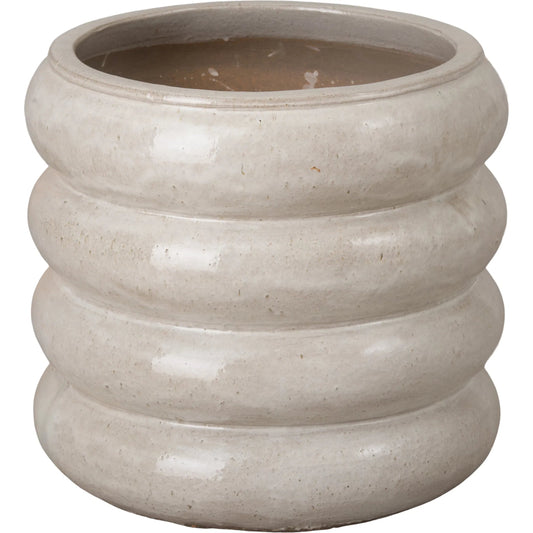 Torus Indoor/Outdoor Planter by Emissary in glossy glaze. Made from ceramic in a unique style.