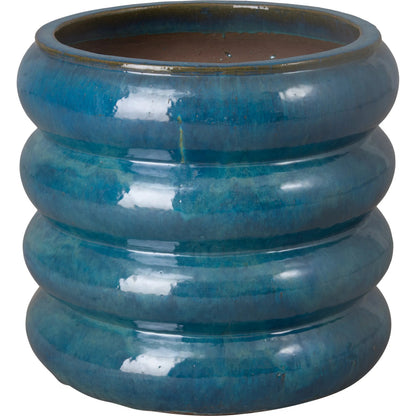 Torus Indoor/Outdoor Planter by Emissary in glossy glaze. Made from ceramic in a unique style.