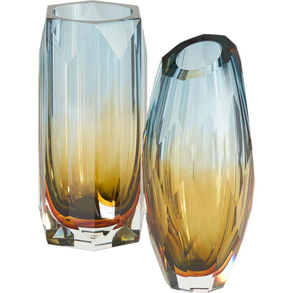 Alba Vase by Cyan Design in blue, amber, orange. Made from glass in a eclectic & global style.