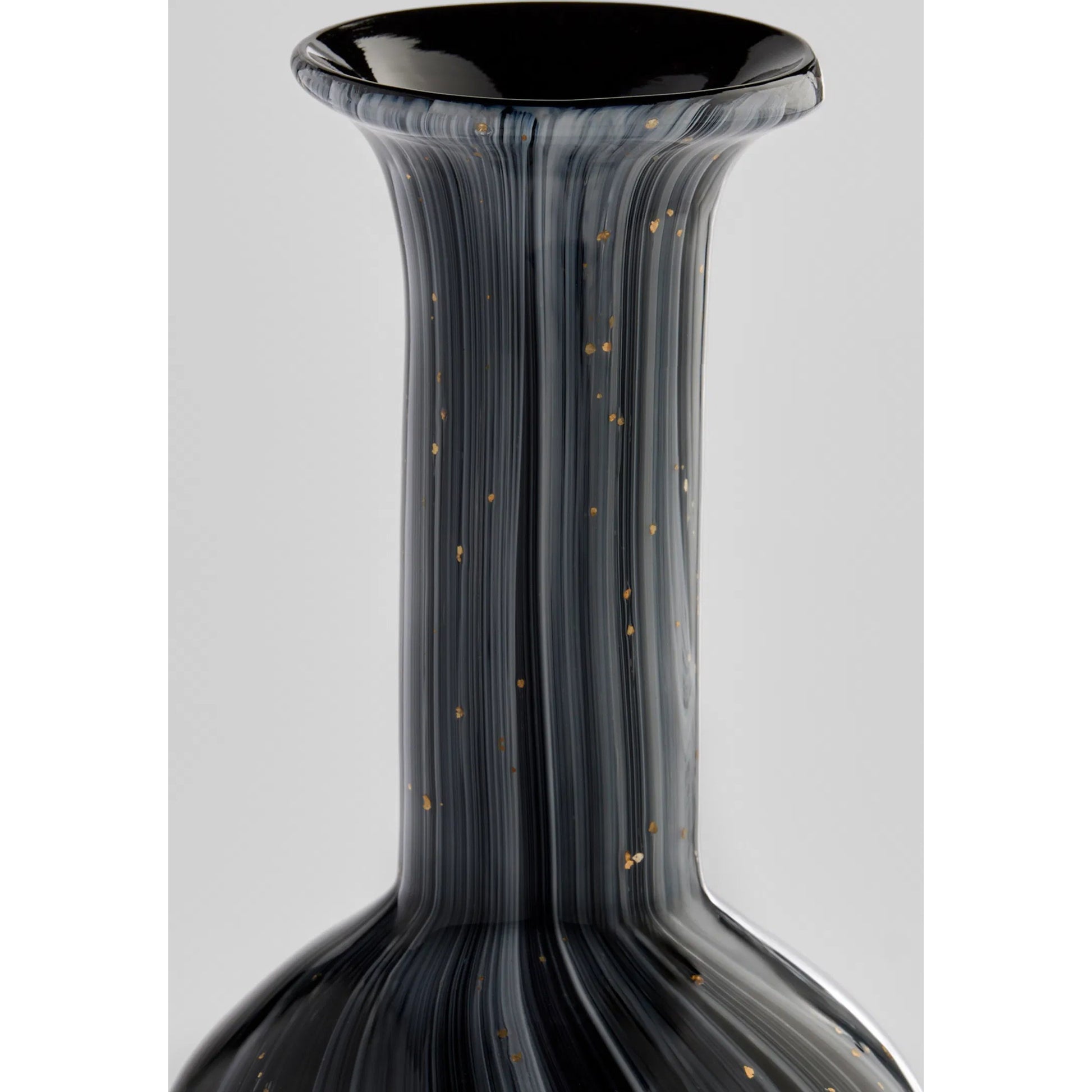 Infinity Vase by Cyan Design in black, grey, gold. Made from glass in a eclectic & global style.