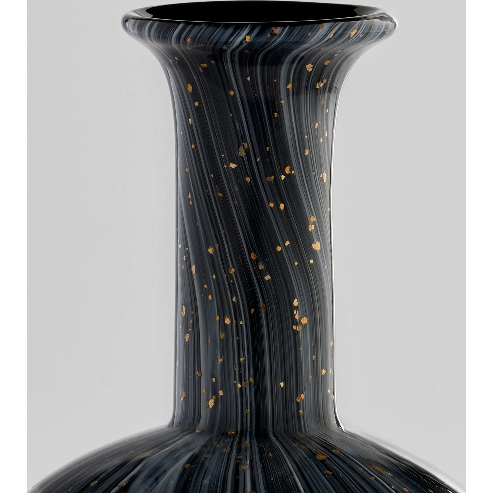 Infinity Vase by Cyan Design in black, grey, gold. Made from glass in a eclectic & global style.