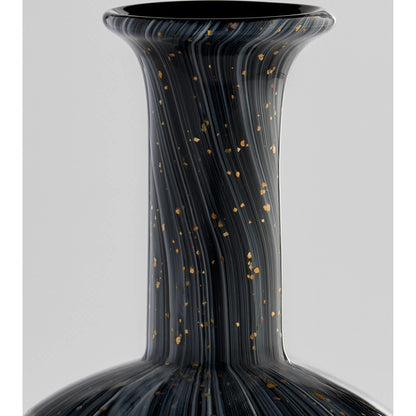 Infinity Vase by Cyan Design in black, grey, gold. Made from glass in a eclectic & global style.