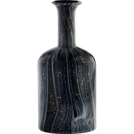 Infinity Vase by Cyan Design in black, grey, gold. Made from glass in a unique style.
