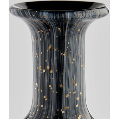 Infinity Vase by Cyan Design in black, grey, gold. Made from glass in a eclectic & global style.